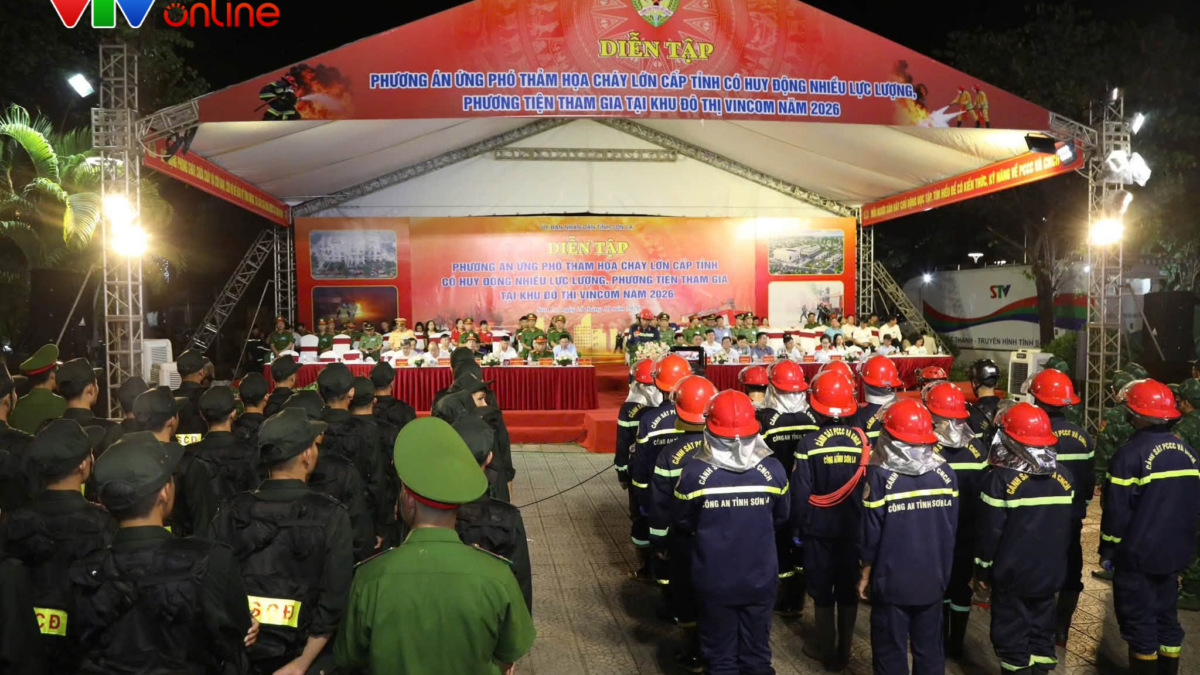 Sơn La huy động hơn 600 người, 200 phương tiện diễn tập chữa cháy lớn tại khu đô thị Vincom
